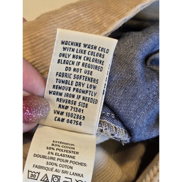 L.L. Bean Favorite Fit Corduroy Pants Casco Cords Straight Leg Tan/Khaki | 8 EUC - Picture 9 of 13